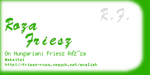 roza friesz business card